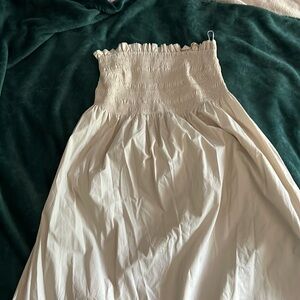 H&M Off White Cotton Strapless Sundress. Size XL. MIDI